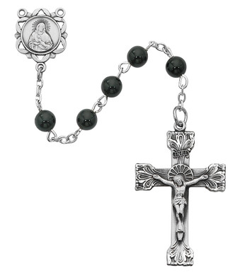 (164ASF) 6MM GENUINE BLACK ONYX ROSARY