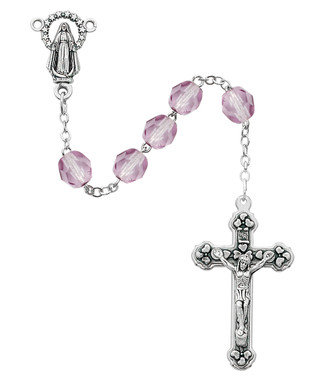 (120-AMC) 6MM AMETHYST/JUNE ROSARY