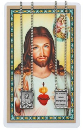 (PSD612) SCAPULAR PENDANT & PRAYER CARD