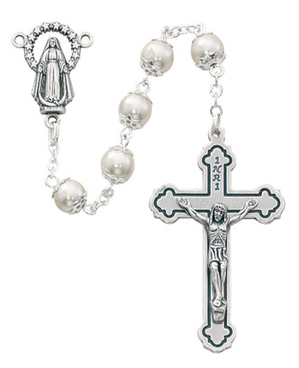 (263X) 7MM PEARL CAPPED ROSARY