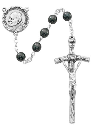 (360X) 6MM HEMATITE PAPAL ROSARY