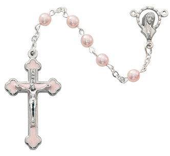 (R021X) 5MM PINK ROSARY