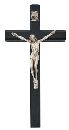 (80-184) 10" BLACK CRUCIFIX, BAGGED