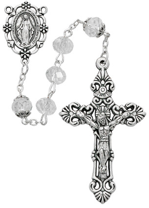 (P363X) 8MM SUN-CUT CRYSTAL ROSARY