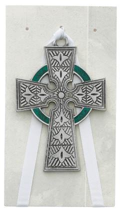 (147-44C) 3" CELTIC CROSS GREEN EPOXY