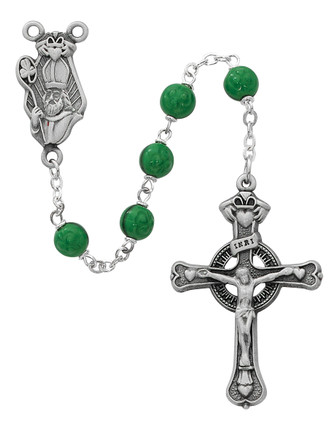 (993DF) 7MM GREEN ST PATRICK ROSARY