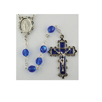 (879-BLKF) 6MM DARK BLUE ROSARY