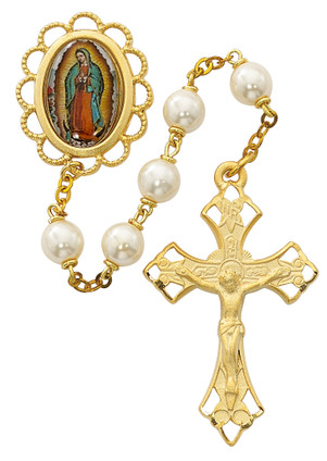 Mcvan R556RF 7 mm Pearl Holy Mass Crucifix Cross Rosary Set - Blue