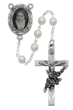 (792DF) 6MM PEARL ST THERESE  ROSARY