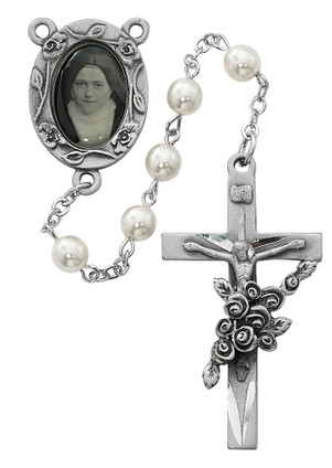 (792DF) 6MM PEARL ST THERESE  ROSARY