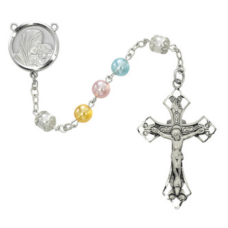 (590LF) SS 7MM MULTI PEARL ROSARY