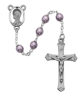 (417SF) 7MM PEARL VIOLET ROSARY