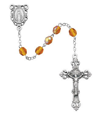 (R391-TOG) 6MM TOPAZ/NOVEMBER ROSARY