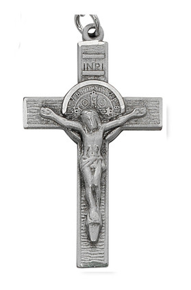 (AN9137) PEWTER BENEDICT CRUCIFIX MB BX