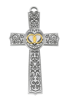 (71-21) 6" FILIGREE WEDDING CROSS