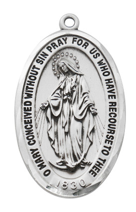 (L816) 24" CH SS MIRACULOUS MEDAL