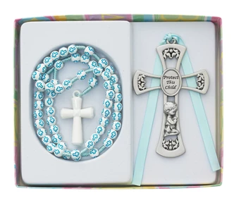 (BS63) BOY'S BLUE CROSS CRIB MEDAL 