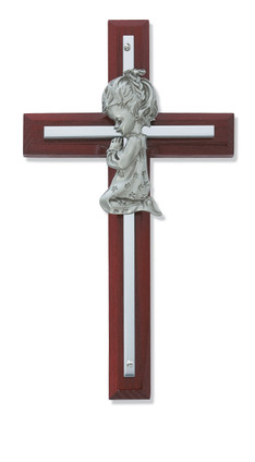 (73-24) 6" CHERRY GIRL CROSS SILVER