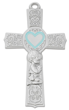 (73-62) 6" PEWTER BABY BOY BLUE EPOXY