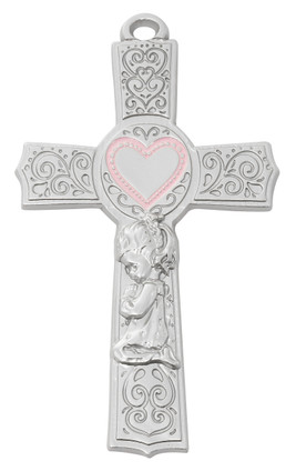 (73-63) 6" PEWTER BABY GIRL PINK EPOXY