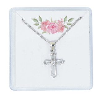 (P20P) 16" SILVER CRYSTAL PENDANT