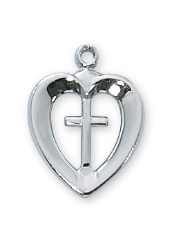 (RC419P) RF HEART CROSS 16-18" CHAIN