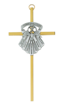 (77-03) 6" BRASS CONFIRMATION CROSS