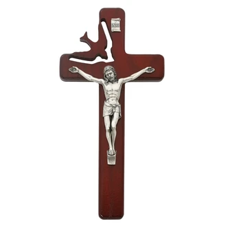 (77-21) 8" CHERRY HOLY SPIRIT CRUCIFIX