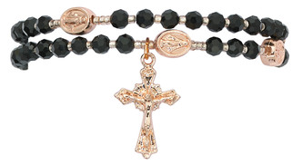 (B1000C) BLACK CRY COPPER TWIST ROSARY