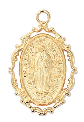 (H785) GP PEWTER GUADALUPE MEDAL 18"