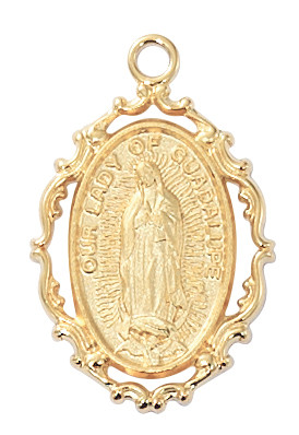 (H785) GP PEWTER GUADALUPE MEDAL 18"