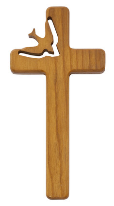 (77-46) 8" WALNUT HOLY SPIRIT CROSS