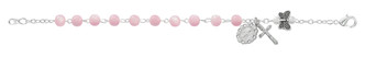 (B1031W) 6.5" PINK BUTTERFLY BRACELET