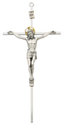 (79-42501) 10" ALL SILVER CRUCIFIX