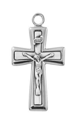 (L9272) 24"CH SS FLARED CRUCIFIX