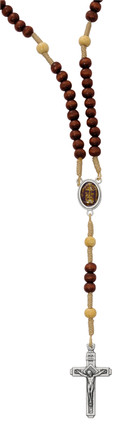 (P128R) BRN SHROUD OF TURIN ROSARY