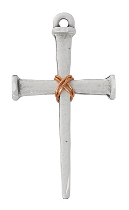 (L9297) 24" CH SS TWO-TONE NAIL CROSS