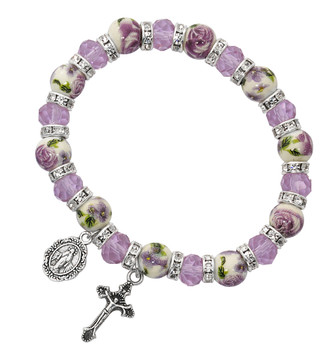 (BR234FB) 7.5" VIOLET CRYSTAL & CERAMIC 