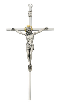 (79-48) 8" ALUMINUM CRUCIFIX BOXED