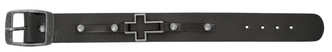 (BR261X) BLACK LEATHER MEN'S CROSS BRAC