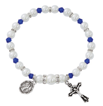 (B208) SAPPHI STRETCH ROSARY BRACELET