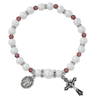 (B201FB) DARK AMETHYST ROSARY BRACELET