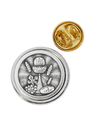 (CPIN) ROUND SILVER OX COMMUNION PIN