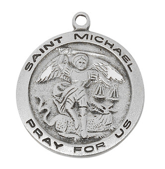 (AN515MK) 18" CH PEW ST. MICHAEL MEDAL