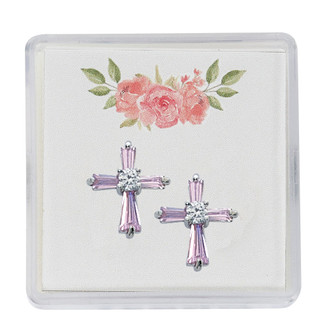 (EAR2) PINK CUBIC ZIRCONIA EARRINGS