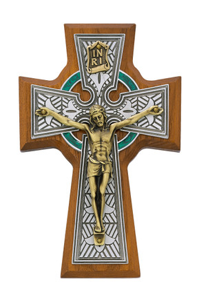 (80-123) 5 1/2" WALNUT CELTIC CRUCIFIX