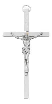 (79-17) 2X4" ALUM CRUCIFIX W SILVER