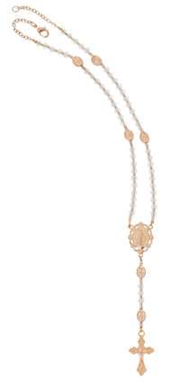 (P574C) ROSE GLD CRYSTAL NECKLACE WITH