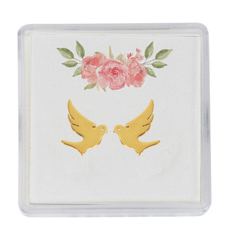 (EAR34) GOLD TONE DOVE EARRINGS WITH