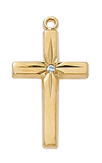 (H7004) GP PEWTER CROSS 18" CH&BX